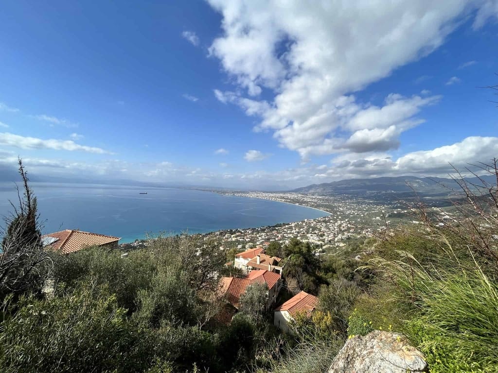 Taygetos hike with views to kalamata from the mountain